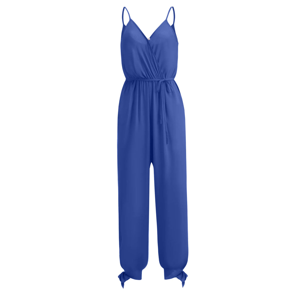 Spring and Summer Women's New Camisole Jumpsuit Cross-Border Printed Sexy Backless Lace Up V-Neck
