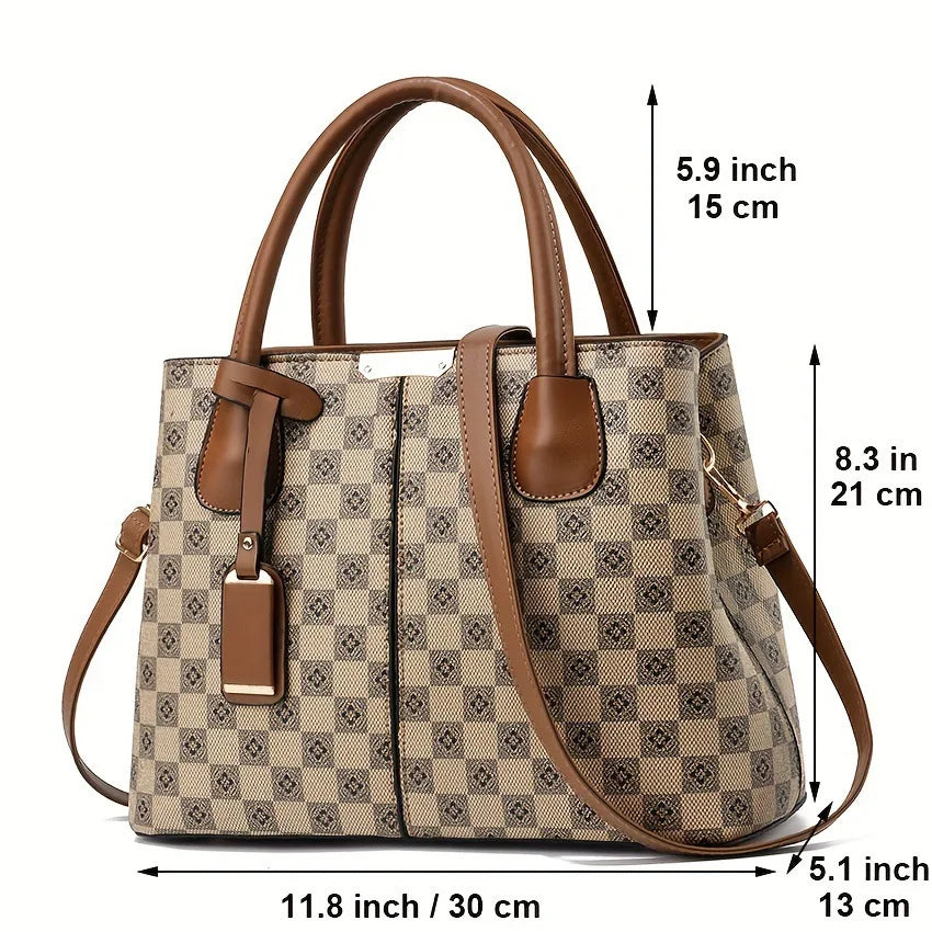 High-grade light luxury vintage printed women's handbag, temperament fashion texture, foreign style all shoulder crossbody bag