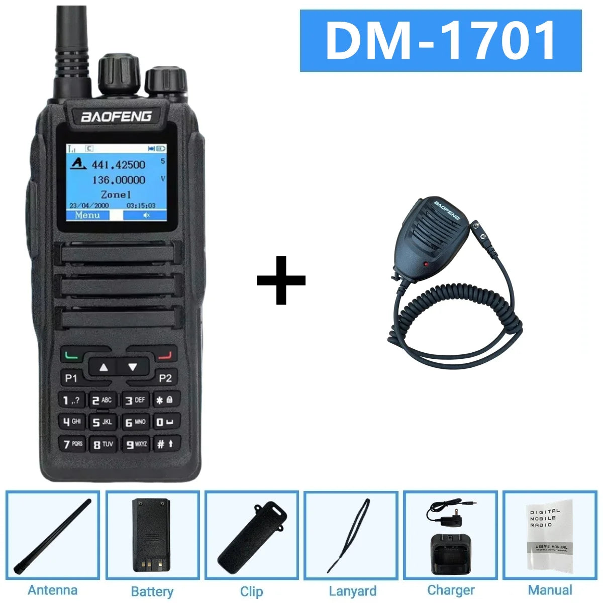 Dmr Digital Two Way Radio Baofeng Dm-1701 Dual Band Vhf/Uhf 3000 Channel Dual Time Slot Ham Radio For Professional Communication