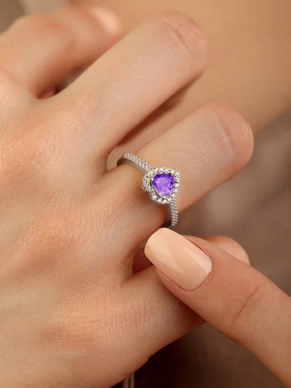 Gorgeous Zircon Romantic Love Heart Ring for Women Engagement Wedding Real 925 Sterling Silver Luxury High Quality Fine Jewelry
