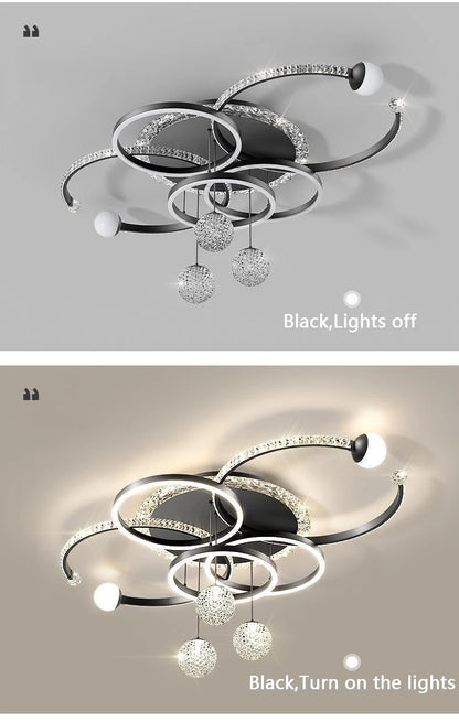 Minimalist LED ceiling lamp personalized creative ring ring living room lamp gold atmosphere bedroom study lamps and lanterns