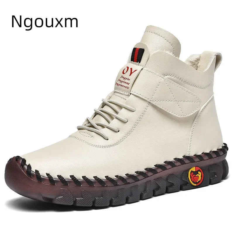 Ngouxm Winter Flat Boots Winter Female Shoes Soft Bottom Short Plush Mother Snow Botas De Invierno Para Mujer