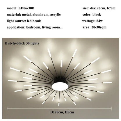Modern Firework s Led Ceiling Lamp Creativity Living Dining Room Ceiling Chandelier Home Lighting Bedroom Light Luster Luminaire