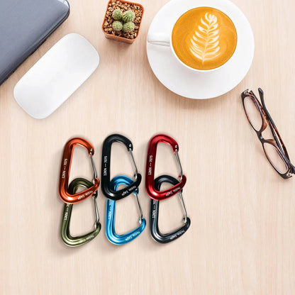 6Pcs 12kn Carabiner Set D Ring Heavy Duty Aluminum Tactical Carabiners Clips Camping Hiking Climbing Hook Hammock Outdoor Gear