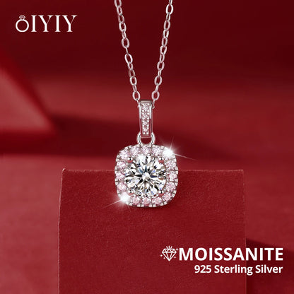 OIYIY Moissanite Necklace for Women 925 Sterling Silver D VVS1 GRA Certified Lab Grown Diamond Pendant Luxury Fine Jewelry Gift
