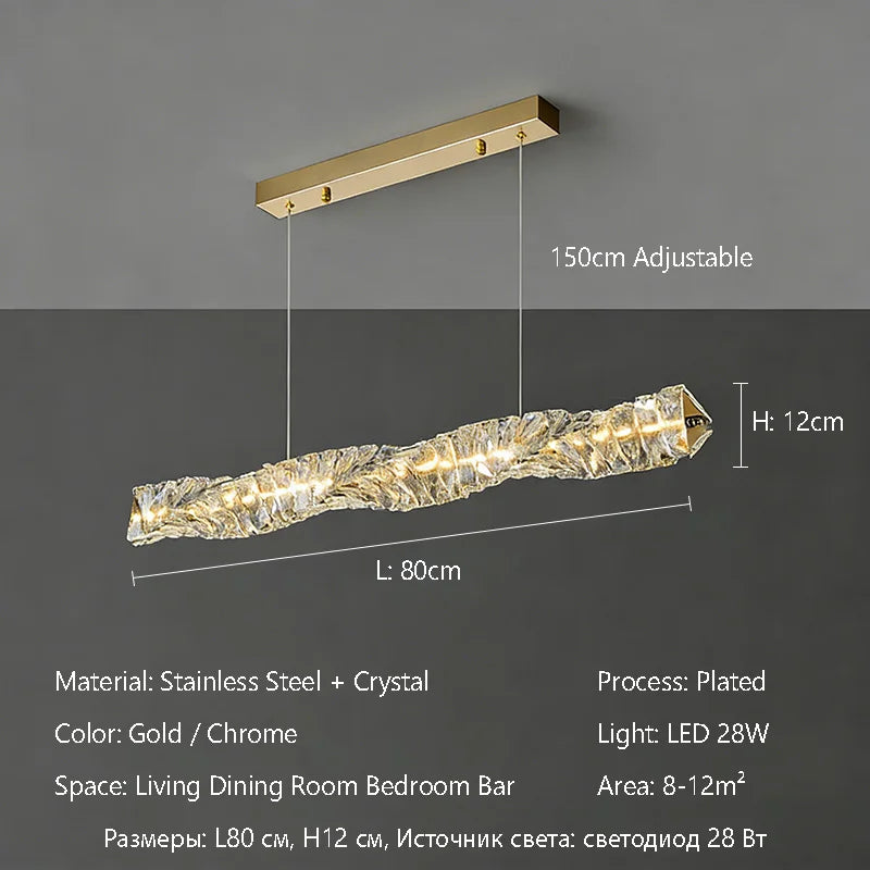 Luxury K9 Crystal Chandelier Dimmable Ceiling LED Pendant Lights Home Living Room Bedroom Indoor Atmosphere Decorative Lighting