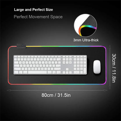 The Great Wave off Kanagawa RGB Gaming Mouse Pad Desk Mat LED Light Mousepad Artistic Computer Carpet With Backlit Mouse Pads
