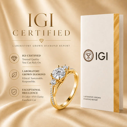Custom Lab Grown Diamond Ring 9K 14K Gold 0.5ct to 3ct D Color VVS Clarity Engagement Wedding Promise Anniversary Ring for Women