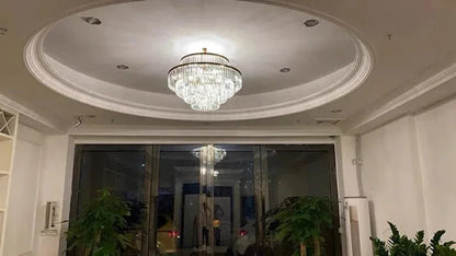 Modern Luxury Crystal Chandelier Gold Ceiling Pendant Lights for Living Room Chandeliers Villa Kitchen Decoration Round Lamp