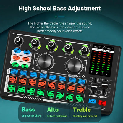 Live Sound Card with Condenser Microphone Kit, Audio Equipment for Live Streaming Podcast Recording Karaoke