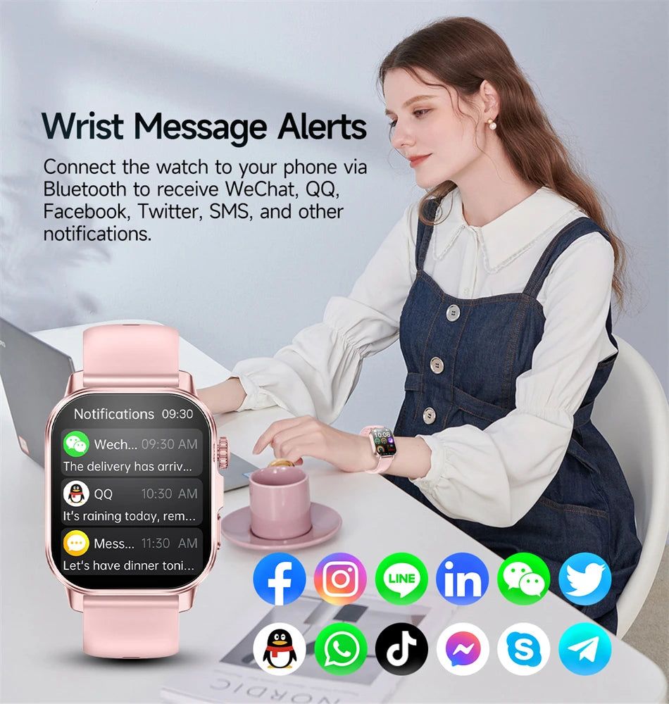 2026 Original Women Health Accurate Diagnosis Smart Watch ECG+HRV BP Blood Oxygen Uric Acid Heart Rate Bluetooth Call Smartwatch