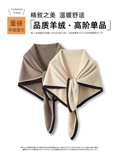 High quality triangular design women's 100% cashmere scarf fashionable shawl winter knitted warm neck protection adult scarf