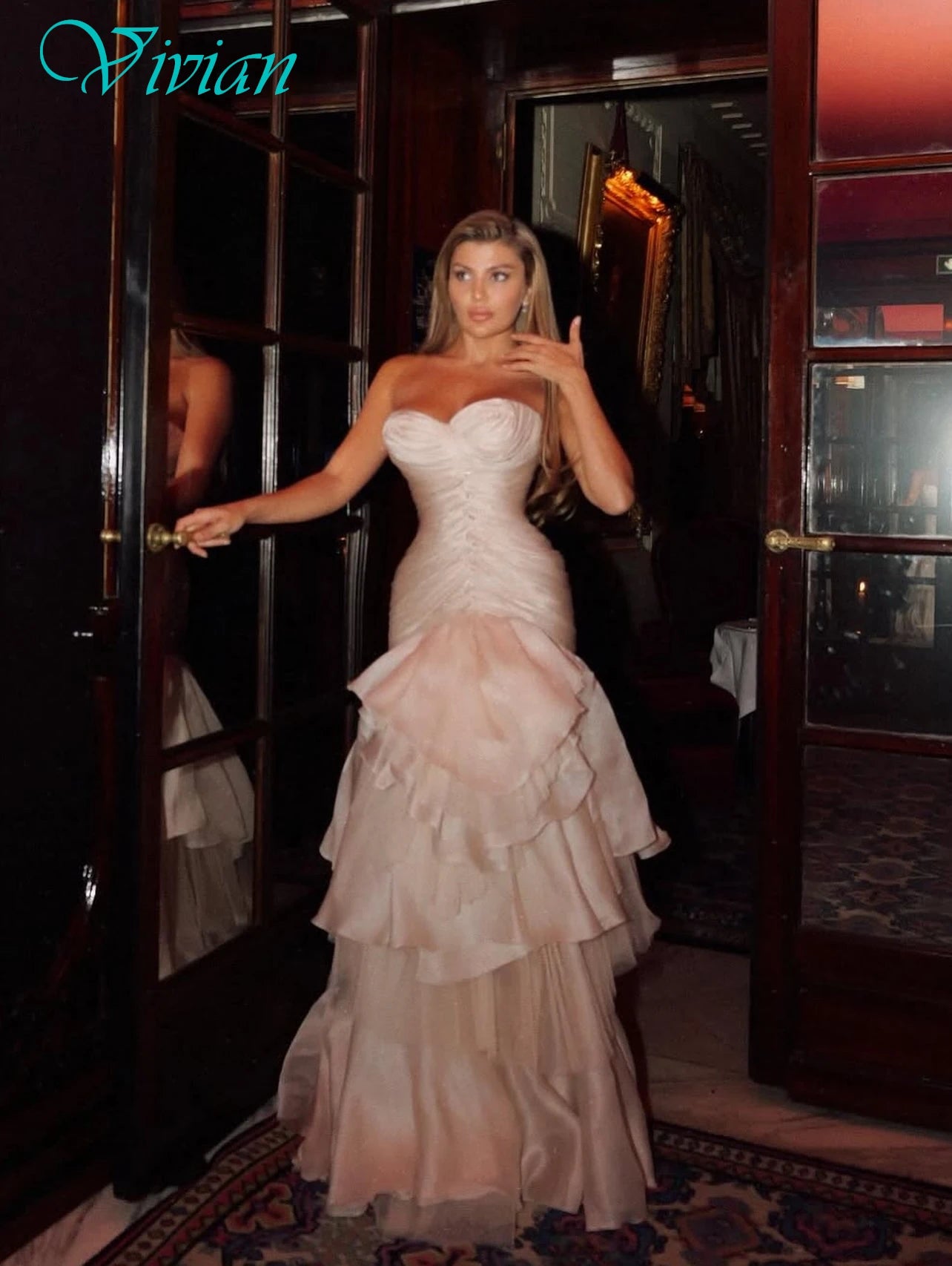 Customized Mermaid Strapless Sleeveless Elegant Classic Evening Dress Modern Delicate Celebrity Gowns High Quality Party Dress