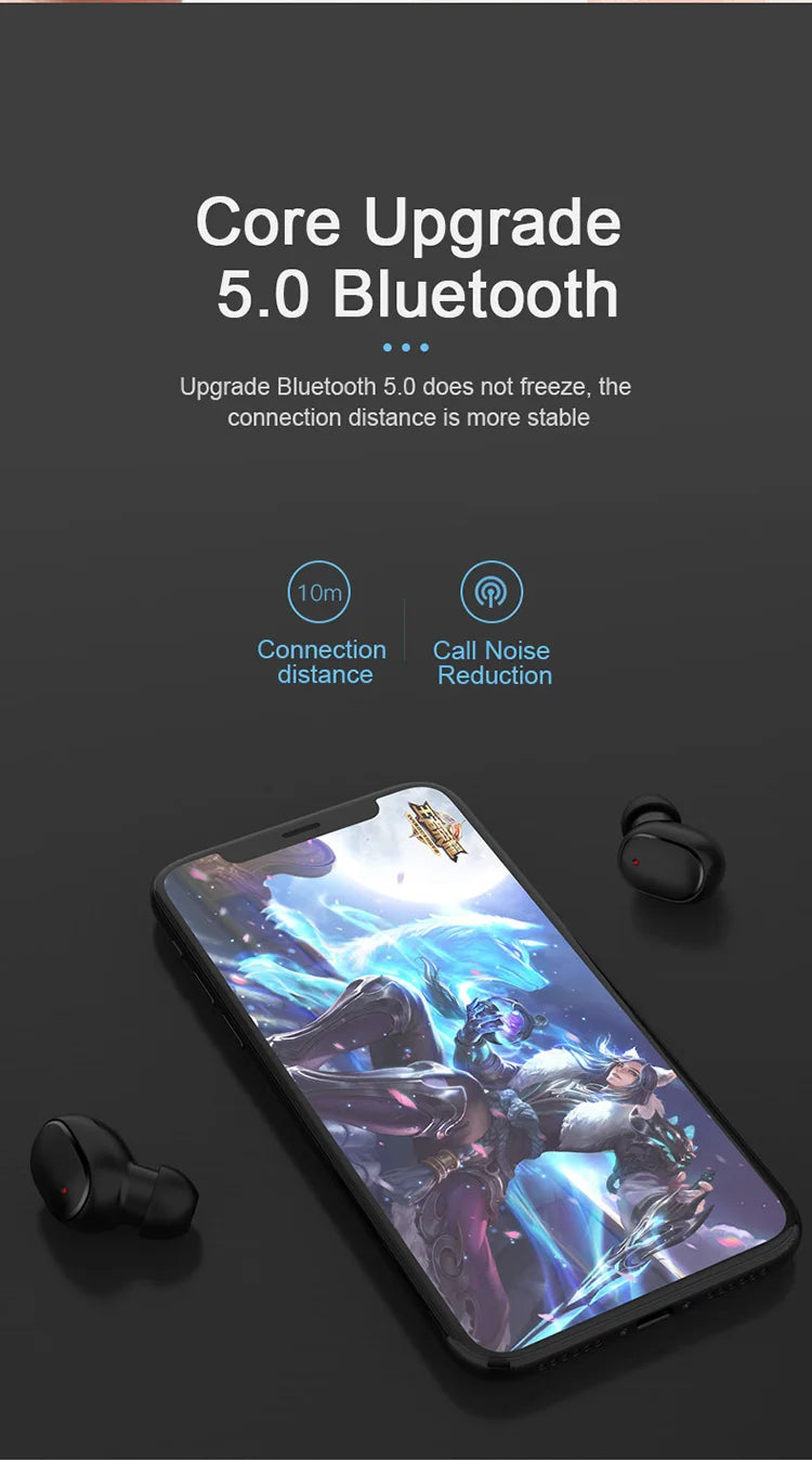 A6S TWS Earphones Wireless Bluetooth 5.1 Headphones Touch Control Earbuds With Mic Earphones Sport Waterproof Headset for xiaomi