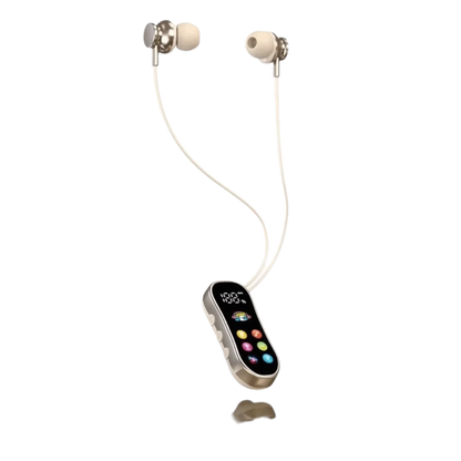 Ultra Long Battery Life Lavalier Bluetooth Earphones Card Insertion LED Screen Bluetooth Headset Variable Sound HD Calling