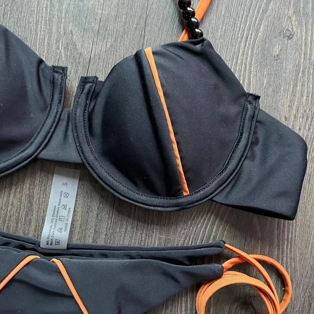 RUOTONGSEPT New Sexy Push up Bikini Set Swimsuit Women's low-waist Swimwear For Female Two Piece Beachwear 2023 Bathing Suit