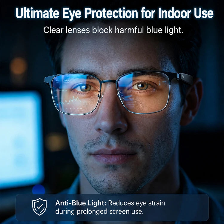 AI Smart Glasses Photochromic Lenses Touch Voice Control Bluetooth Call Real-Time Translation UV400 Multifunctional Eyewear