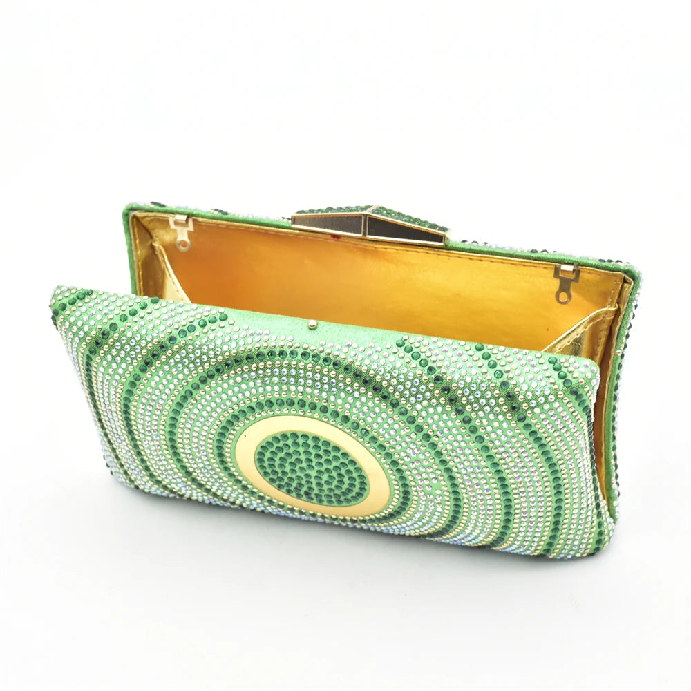 New Shoes and Bag Set African Sets Green Color Italian Shoes with Matching Bag for Women Nigerian Shoes and Bag Set for Wedding