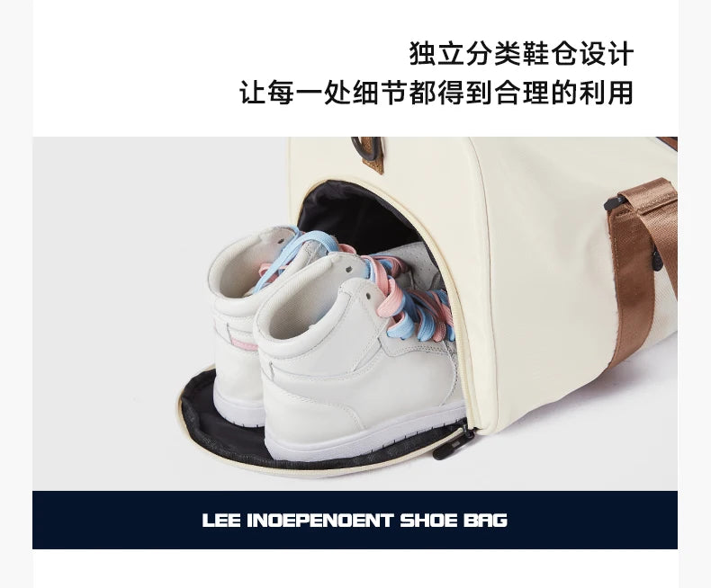 LEE Smart Gym Duffel Bag with Shoe Compartment Dry Wet Bag Men Women Waterproof Large Size Sport Training Luggage Travel Bag