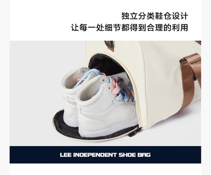LEE Smart Gym Duffel Bag with Shoe Compartment Dry Wet Bag Men Women Waterproof Large Size Sport Training Luggage Travel Bag