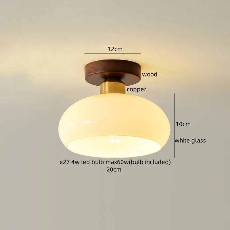 IWHD Home Lighting LED Ceiling Lights Decoration Aisle Porch Living Room Light Fixtures Nordic Ceiling Lamp Resin Copper Lustres