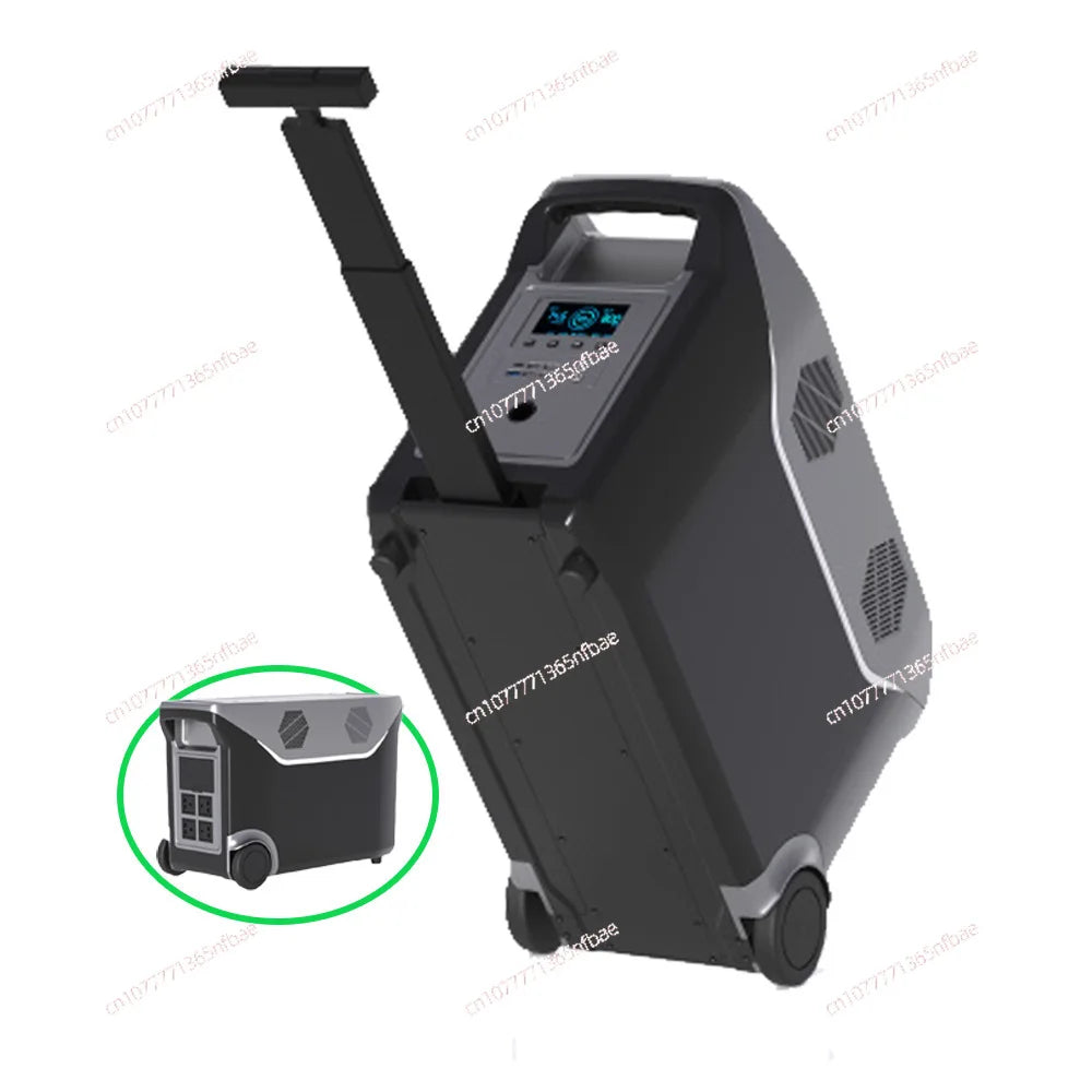 Trolley Style 3500W High Power Portable Outdoor Power Station Solar Charging Emergency Energy Storage Mobile Power Supply