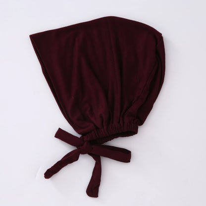82 Colors Tie-Back Undercaps Fashion Women's Inner Hijab Muslim Cap Bonnet Plain Islamic Cotton Spandex Jersey DEW Underscarf