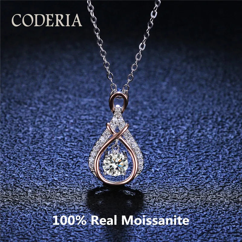 Sterling Silver Pendant 0.5 Carat D Color VVS Moissanite Beating Heart Diamond Necklace Fashion Sophisticated S925 High Jewelry
