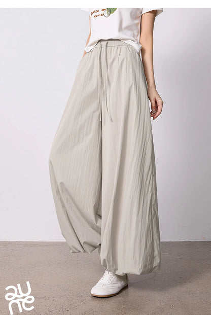 TOYOUTH Women's Wrinkle-Resistant Wide Leg Pants 2026 Summer New Straight Cut Bud Trousers, Travel Friendly