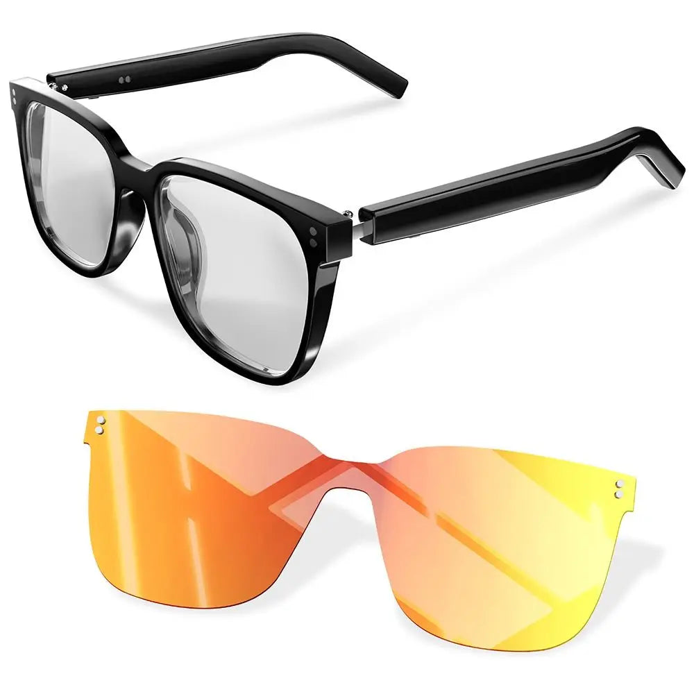 Magnetic Interchangeable Lenses Smart Audio Glasses Built-in Speakers Clear Phone Call Bluetooth Glasses Small but Powerful