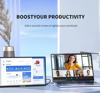 HGFRTEE Portable Monitor 18.5inch 120Hz Resolution Travel Size Gaming Display with USB-C Connection for Laptop PC Game Consoles