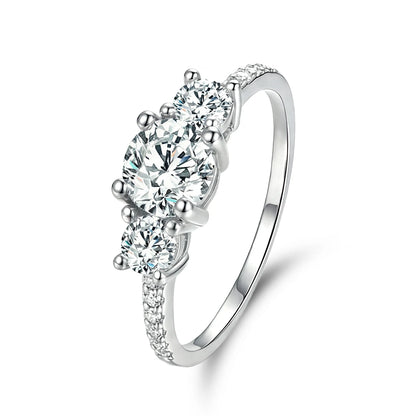 925 Sterling Silver Fashion Gorgeous Shiny Round Zircon Ring For Women Engagement Wedding Party Luxury High Quality Fine Jewelry