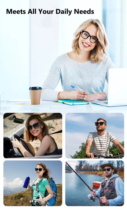 Magnetic Interchangeable Lenses Smart Audio Glasses Built-in Speakers Clear Phone Call Bluetooth Glasses Small but Powerful