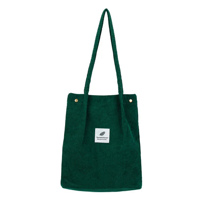 Corduroy Bag Handbags for Women Shoulder Bags Female Soft Environmental Storage Reusable Girls Small and Large Shopper Totes Bag