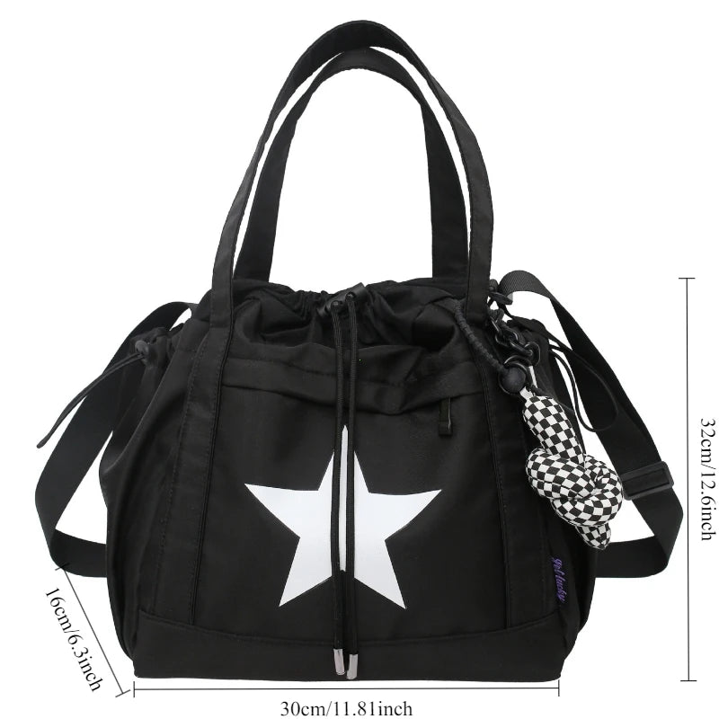 Women New Crossbody Bag Wholesale Large Capacity Couple Shoulder Bag New Casual Nylon Tote Bag Luxury Drawstring Handbag 2025