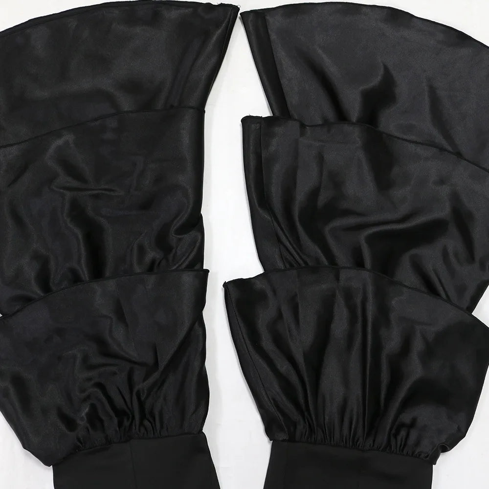 Jumpsuits Strapless Women Sleeveless Sexy Rompers One Piece Overalls Slim Fit Long Pant Ruffles Patchwork Elegant Lady