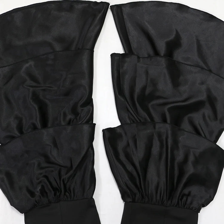 Jumpsuits Strapless Women Sleeveless Sexy Rompers One Piece Overalls Slim Fit Long Pant Ruffles Patchwork Elegant Lady