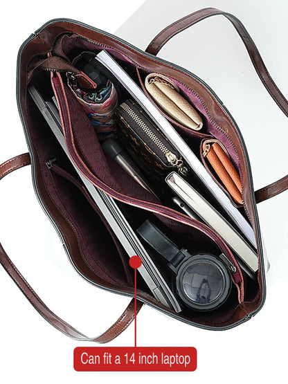 Luxury Women Leather Tote Bag Top Layer Cowhide Large Capacity Fashionable Handbag Brand Designer Shoulder Bag 2025 New Handbag