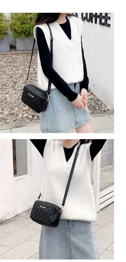 2025 New Small Messenger Bag For Women Trend Lingge Embroidery Camera Female Shoulder Bag Fashion Chain Ladies Crossbody Bags