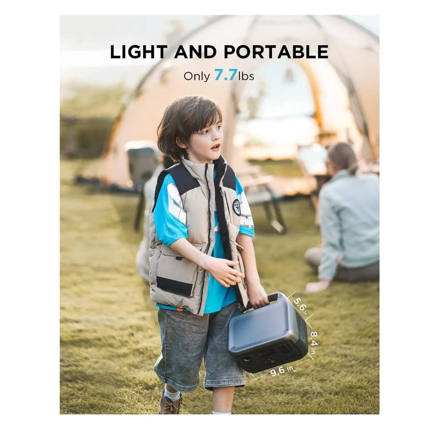 ECOFLOW Portable Power Station RIVER 2, 243Wh LiFePO4 Battery/ 1 Hour Fast Charging, 2 Up to 600W AC Outlets, Solar Generator