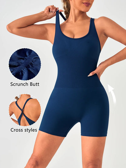 Summer Bodysuit Sportswear Woman Gym Sexy Bodysuit for Fitness Party Shorts Jumpsuits Overalls Women's Yoga Combi-pants Rompers