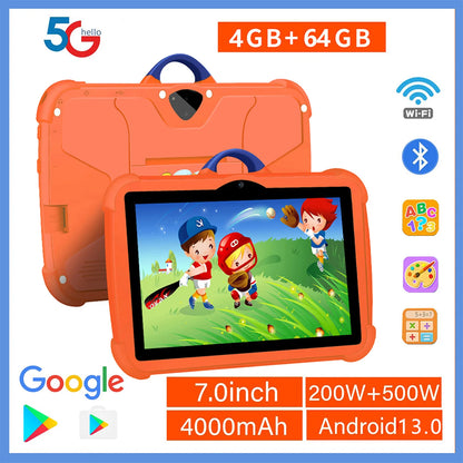 New 7 Inch WiFi Tablet PC Google Learning Education Kids' tablet Quad Core 4GB RAM 64GB ROM Wi-Fi Android Tablets 4000mAh