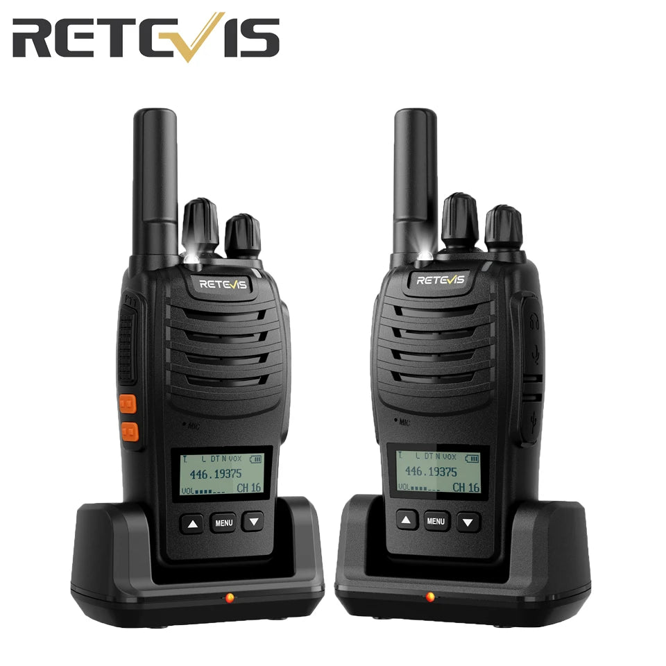 Retevis H777D (H777Upgraded) Walkie Talkie PMR/FRS Portable License-Free LCD Display Two Way Radio Long Range Type-C for Camping