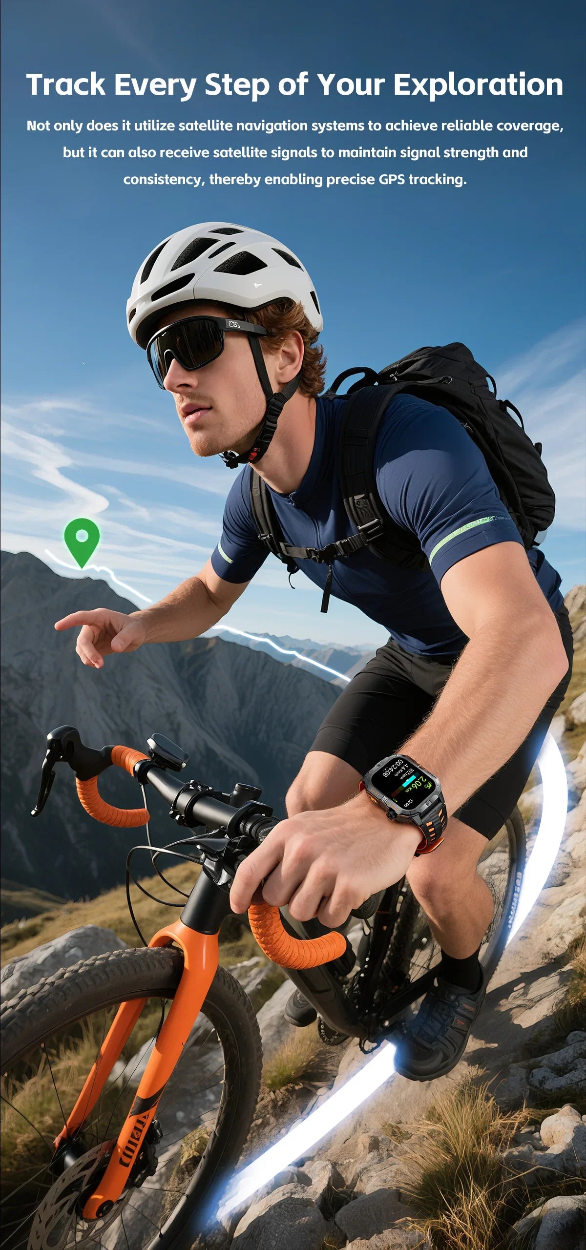 New Outdoor Military Men Smartwatch Equipped With GPS Sports LED Lighting, Compass, Wireless Communication IP68 Waterproof Watch