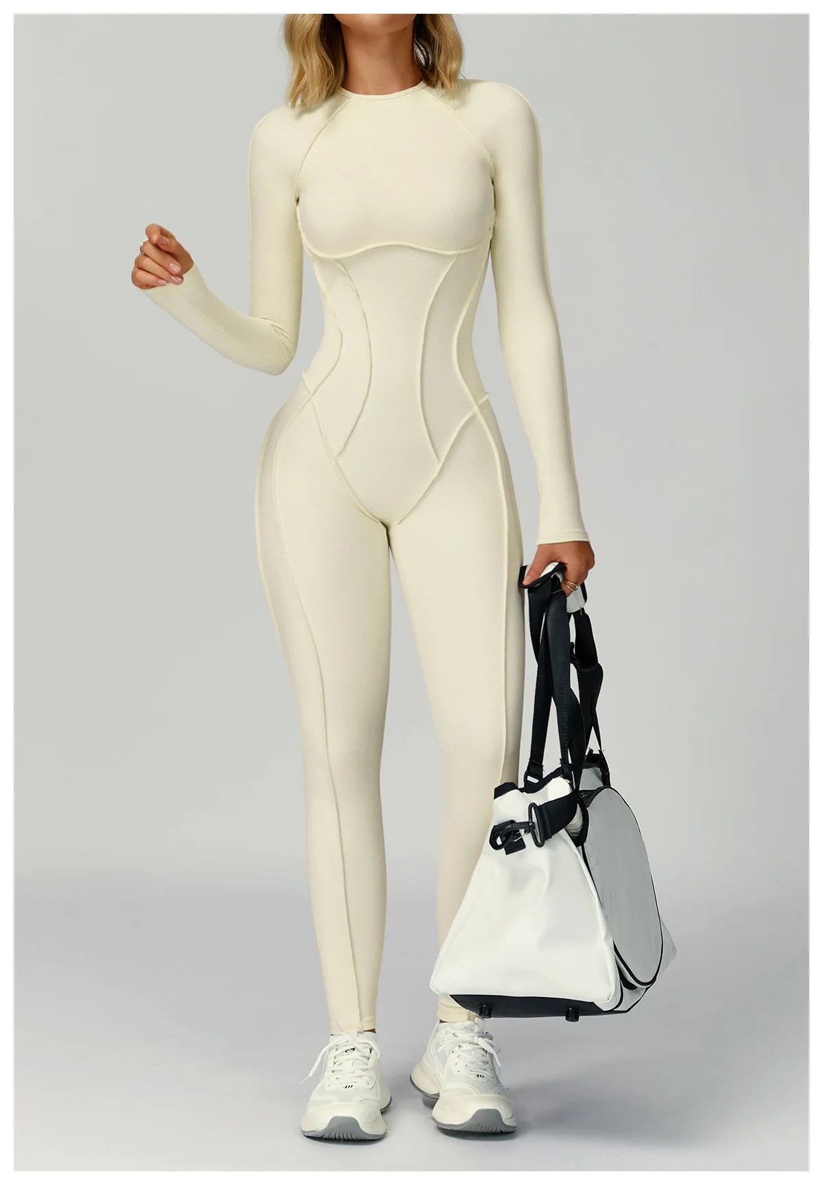 Sexy Hollow Back Long Sleeve Yoga Jumpsuit Women Quick Dry One-piece Yoga Suit Gym Training Leggings Playsuit Slim Fit Bodysuits