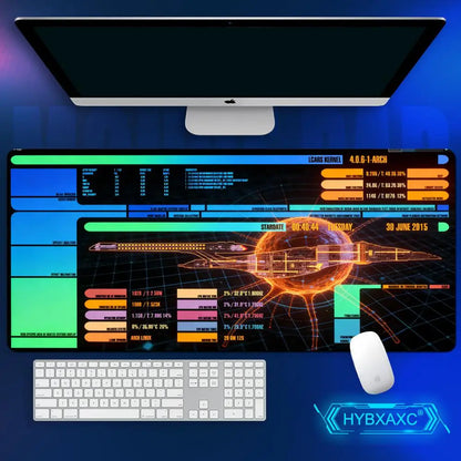 Starship Blueprint Pad Desk Pad HYBXAXC Gamer Computer Cabinet Star Trek Game Office Accessories Keyboard Anime Extended Large