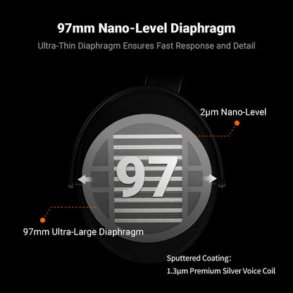 Fosi Audio i5 Open-Back Planar Magnetic Headphones with 97mm Diaphragm Professional Hifi Monitor Wired Headset For Studio