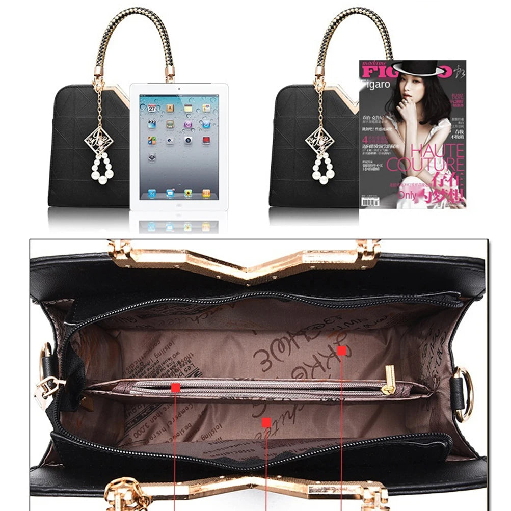 Top-handle Bags Designer Shoulder Bag for Women Fashion Handbags High Quality Unusual Pu Shell Bags Beading Zipper Luxury Brand