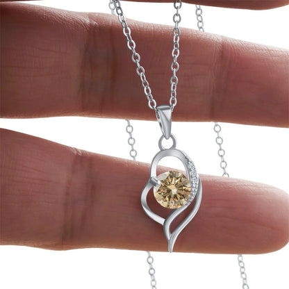 Butterflykiss 925 Sterling Silver Open Heart Pendant Necklace D VVS1 Round Cut Moissanite Love Charm Necklace For Women