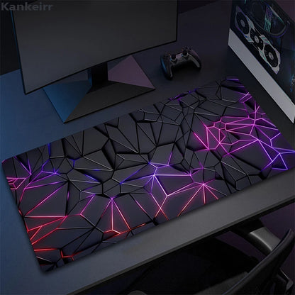 XXL 3D Cool Geometry Mouse Pad Large Computer Rug Office Table Mat 90x40cm Rubber Anti-slip Gaming Keyboard Mousepads Desk Pads